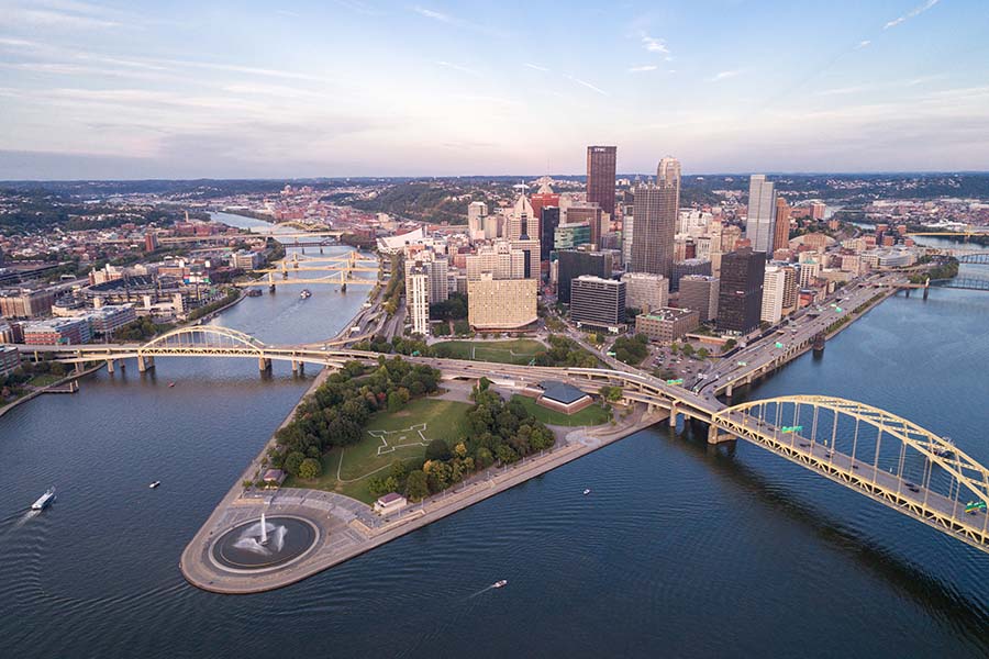 Pittsburgh PA - City Skyline of Downtown Pittsburgh Pennsylvania